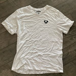 Men’s True Religion White t shirt shirt classic logo v neck
